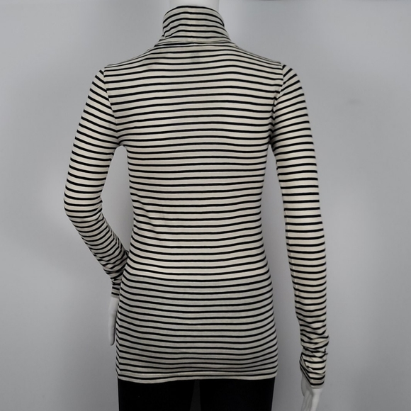 J. Crew Cotton Tissue Turtleneck Stripe T-Shirt - Picture 7 of 12